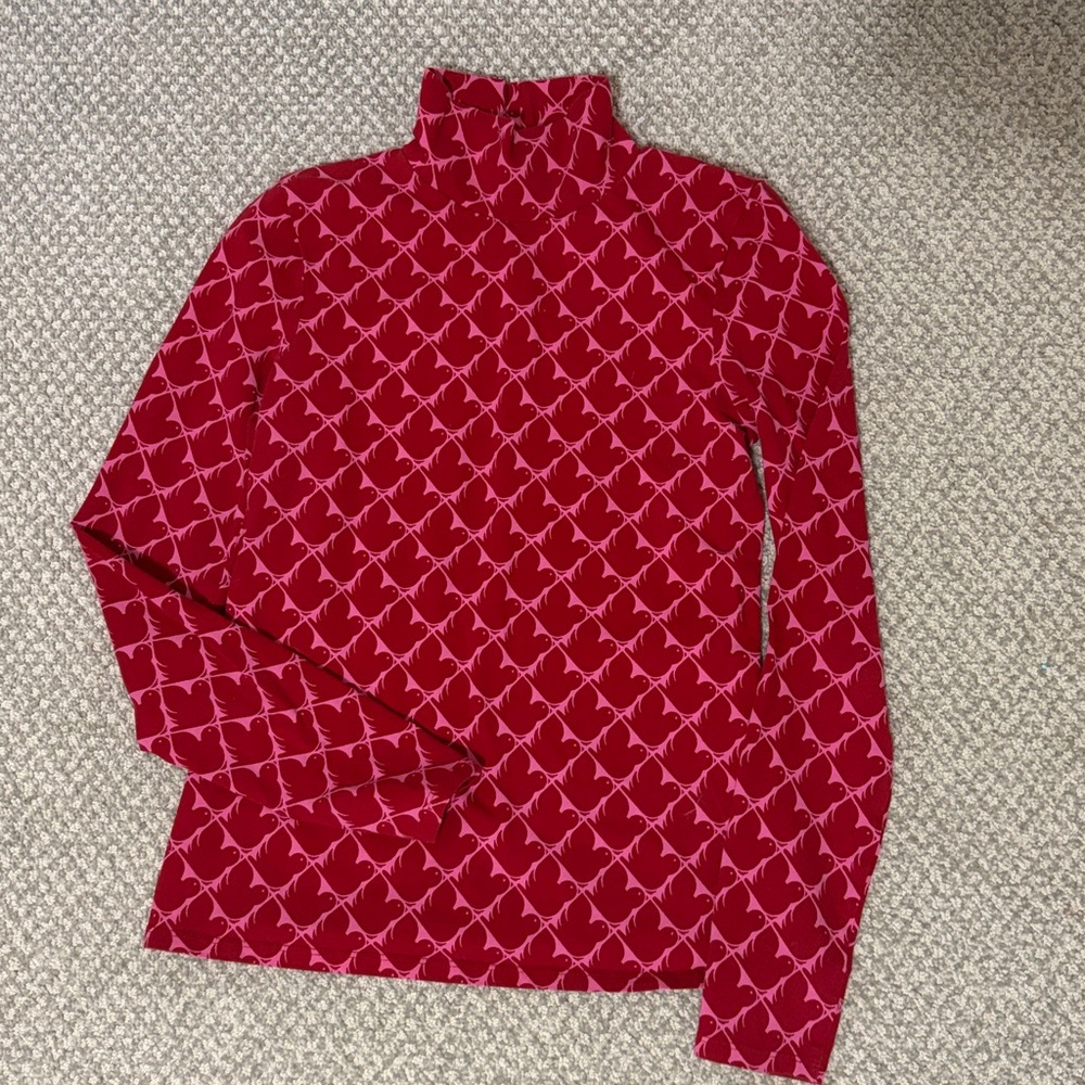 Anthropologie Cecelia Pettersson + Maeve Mock Turtleneck Top with Bird Pattern